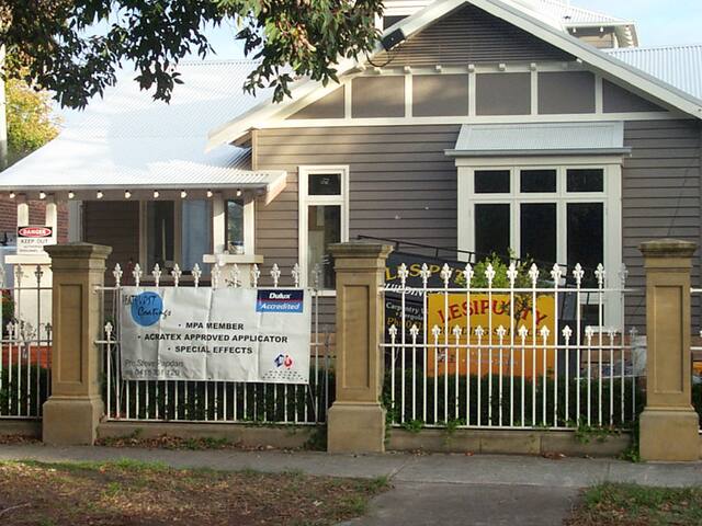 Californian bungalow. Weatherboards, trims and fretwork on an interwar home.